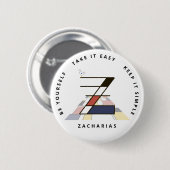 新生с性芸術モノグラムの活性化。文字Z 缶バッジ (正面&裏面)