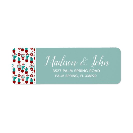 新生のクリスマスサボテンの植物の住所 ラベル (正面)