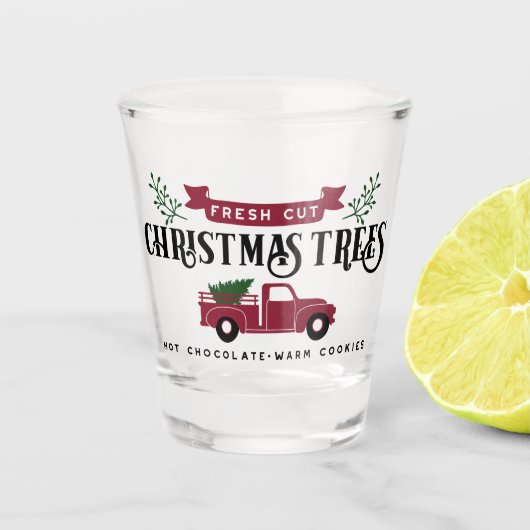 新生の切り身のクリスマスツリー ショットグラス (正面)