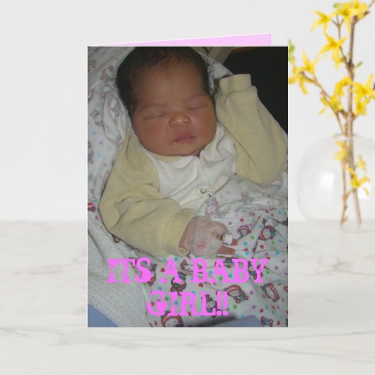 新生の女の子カード カード (黄色い花)