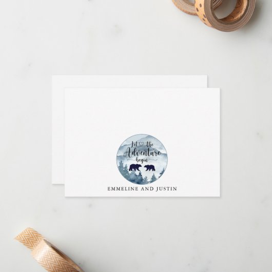 新生の森の水の色の冒険を開始 ノートカード (正面/裏面インサイチュ)