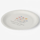 新生の野草 |ベージュ結婚ズ ペーパープレート (アングル)