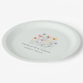 新生の野草 |ライトグリーン結婚ズ ペーパープレート (アングル)