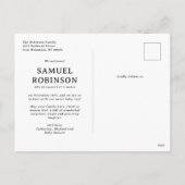 新生まれ国王L誕生発表クリスマス シーズンポストカード (裏面)