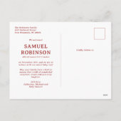 新生まれ国王L誕生発表クリスマス シーズンポストカード (裏面)