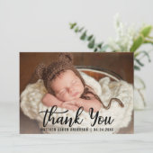 新生児ありがとうBlkスクリプトクラフトカード 招待状 (スタンド正面)