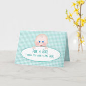 新生児おめでとうございます、ティール（緑がかった色）/アクアジンガム/ベビー カード (黄色い花)