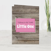 新生児おめでとう写真ラスティックピンク カード (裏面)