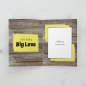 新生児おめでとう写真素朴な黄色 カード (内部)