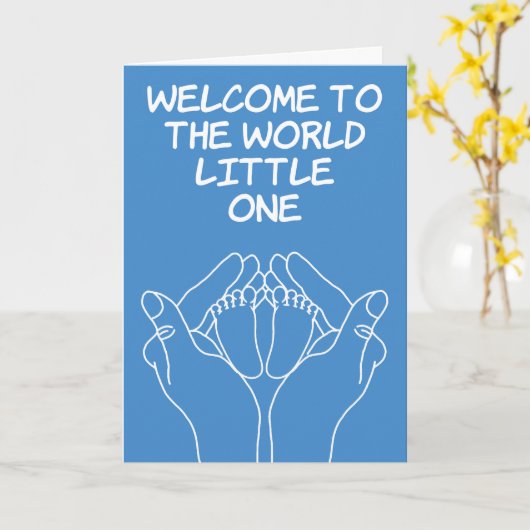 新生児おめでとう男の赤ちゃんカード カード (黄色い花)