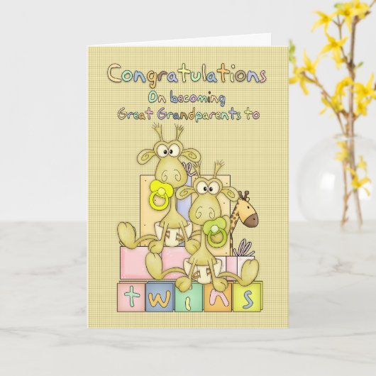 新生児おめでとう素晴らし祖父母 –  カード (黄色い花)