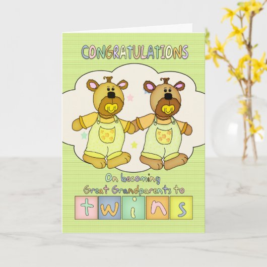 新生児おめでとう素晴らし祖父母 –  カード (黄色い花)