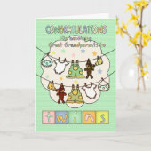 新生児おめでとう素晴らし祖父母 –  カード (黄色い花)