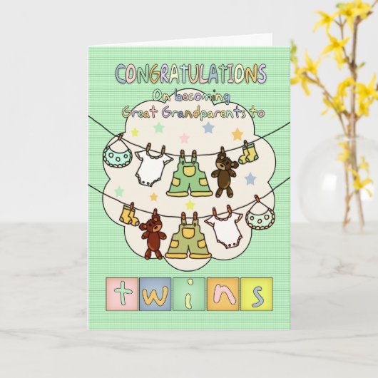 新生児おめでとう素晴らし祖父母 –  カード (黄色い花)