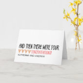 新生児おめでとう、それから四人 カード (黄色い花)