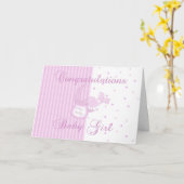 新生児おめでとう – 新生児ガールカード カード (黄色い花)