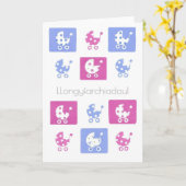 新生児おめでとう:歓迎の挨拶 カード (黄色い花)