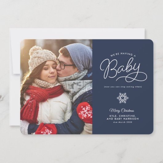 新生児おもしろいの妊娠告知 シーズンカード (正面)