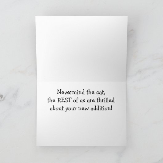 新生児おもしろいカード – 猫が幸せじゃない 案内状 (内部)