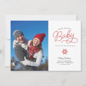 新生児おもしろいクリスマス妊娠の発表 シーズンカード (正面)