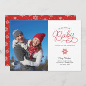 新生児おもしろいクリスマス妊娠の発表 シーズンカード (正面/裏面)