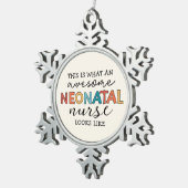 新生児おもしろいナースの高素晴らしさ スノーフレークピューターオーナメント (右)