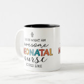 新生児おもしろいナースの高素晴らしさ ツートーンマグカップ (正面左)