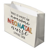 新生児おもしろいナースの高素晴らしさ ラージペーパーバッグ (裏面アングル)