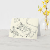 新生児おもしろい親の混乱ラインのスケッチ（上から） カード (黄色い花)