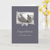 新生児お祝いベビー足 カード (黄色い花)