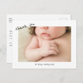 新生児かわいいフォントありがとう写真はがき ポストカード (正面/裏面)