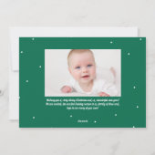 新生児かわいい2枚の写真グリーンクリスマス シーズンカード (裏面)