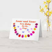 新生児が始まり、おめでとう、名前を前に追加します。 カード (黄色い花)