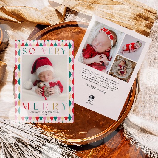 新生児そう非常にメリー最初の写真のクリスマス シーズンカード