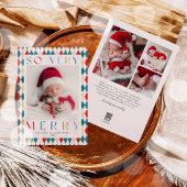 新生児そう非常にメリー最初の写真のクリスマス シーズンカード