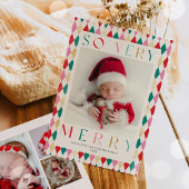 新生児そう非常にメリー最初の写真のクリスマス シーズンカード