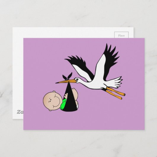 新生児とコウテイハクチョウ ポストカード (正面/裏面)