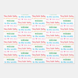 新生児と幼児、ようこそ、星、象、 ラッピングペーパーシート