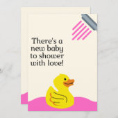 新生児と愛 – ピンクの水 招待状 (正面/裏面)