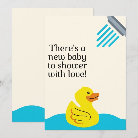 新生児と愛 – 青い水 招待状 (正面/裏面)