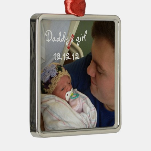 新生児のお父さんの女の子のクリスマスのオーナメント メタルオーナメント (右)