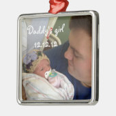 新生児のお父さんの女の子のクリスマスのオーナメント メタルオーナメント (左)
