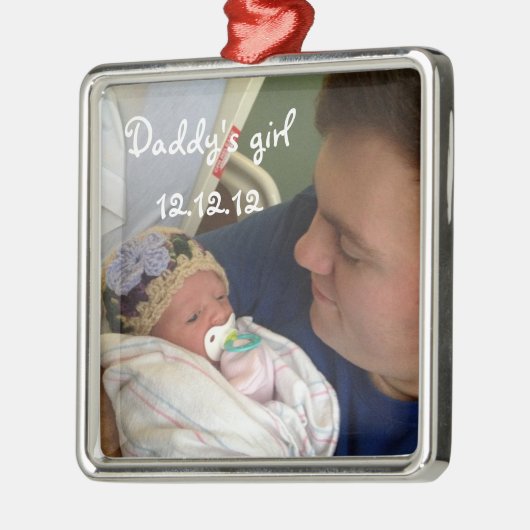 新生児のお父さんの女の子のクリスマスのオーナメント メタルオーナメント (左)