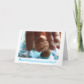 新生児のお祝いの挨拶状のギフト カード (正面)