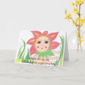 新生児のお祝い カード (黄色い花)