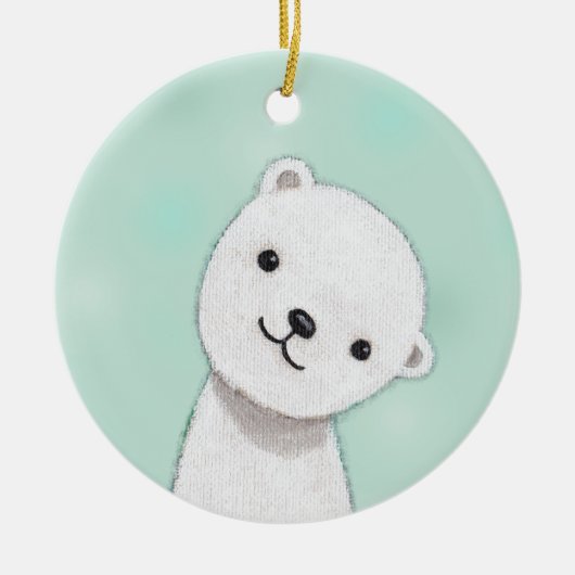 新生児のオーナメントのカスタムでパーソナライズなオーナメント セラミックオーナメント (正面)