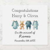 新生児のカスタマイズおめでとう スパークリングワインラベル (シングルラベル)