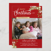 新生児のクリスマスアナウンス名前をカスタムする/写真 案内状 (正面/裏面)