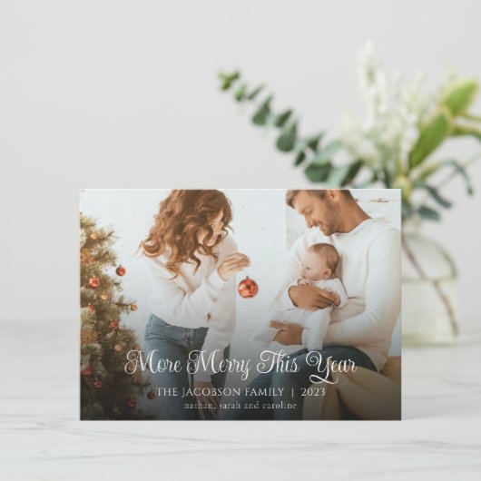 新生児のメリー今年のクリスマスファミリー シーズンカード (スタンド正面)