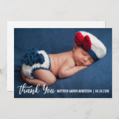 新生児のモダンなカードWありがとう サンキューカード (正面/裏面)